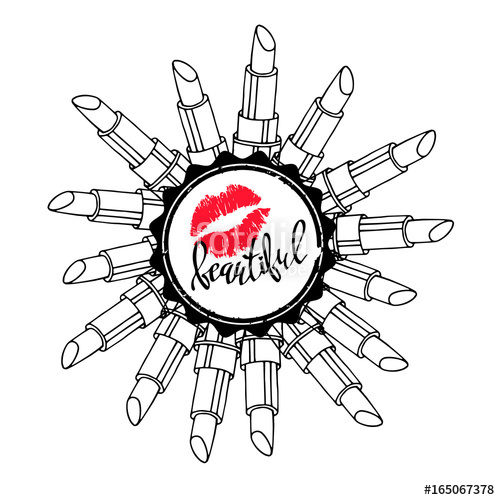 500x500 Fashion Lipstick Ads, Trendy Cosmetic Design For Advertisement