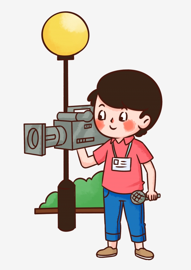 640x906 Reporting News, Cartoon Hand Drawing, Advertisement, Propaganda