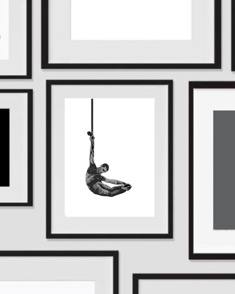 794x993 aerial straps art print circus illustration circus poster etsy
