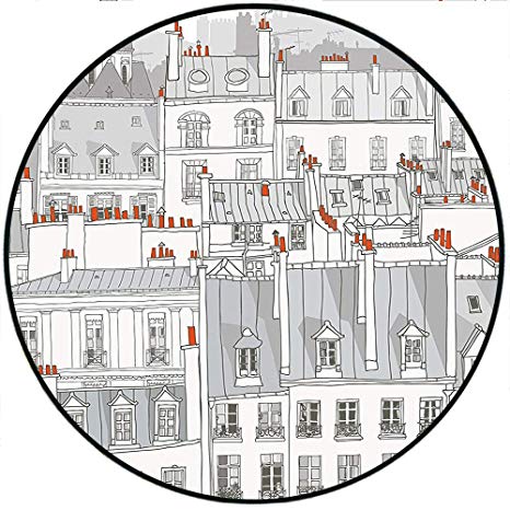 466x466 Short Plush Round Rugs Aerial View Illustration