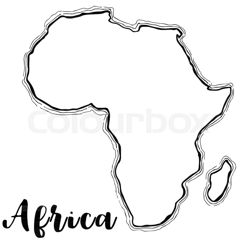 800x800 Hand Drawn Africa Map Sketch,vector Stock Vector Colourbox