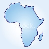 200x200 Vector Drawing Map Of Africa Stock Vectors