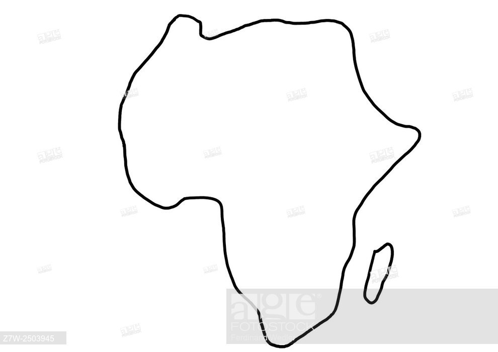 990x700 Map Of Africa With Its Countours, Stock Photo, Picture And Rights