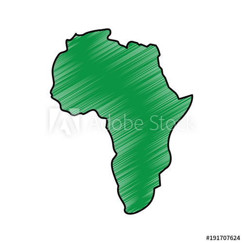 500x500 Map Of Africa Continent Silhouette On A White Background Vector