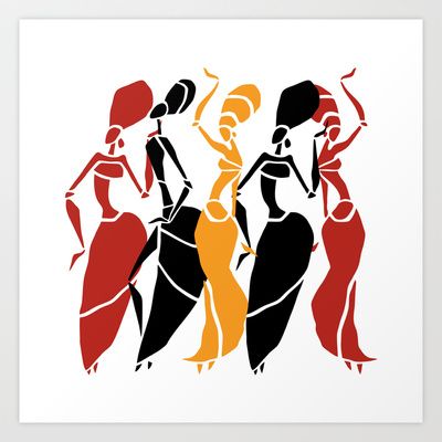 400x400 Abstract African Dancers Silhouette Figures Of African Women Art
