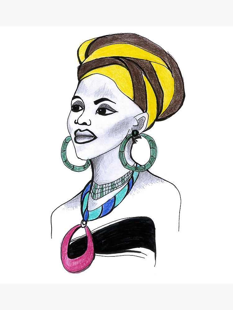 750x1000 Beautiful African Woman Art Design Gift Afro American