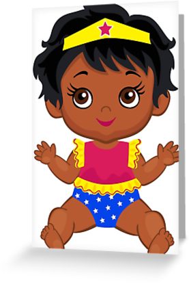 277x415 African American Wonder Women Baby Greeting Cards