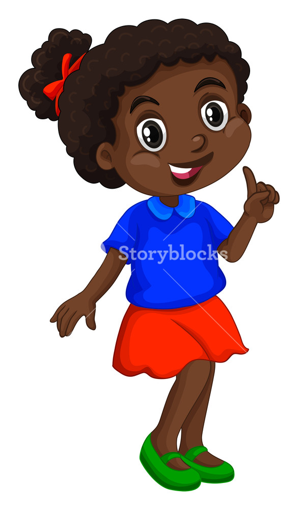 585x1000 African American Girl In Blue Shirt Royalty Free Stock Image