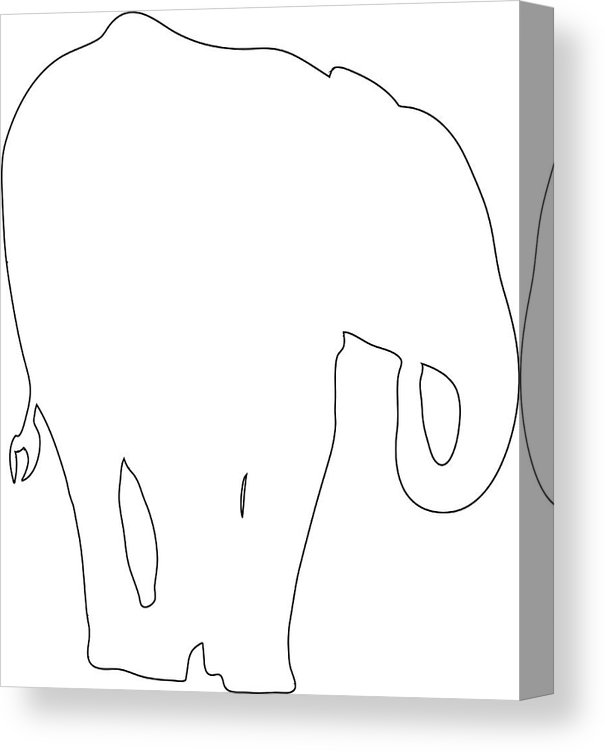 605x752 Outline Of An African Elephant Canvas Print Canvas Art