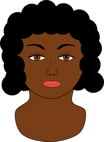 367x500 African Girl With Closed Eyes Profile Vector Drawing Public
