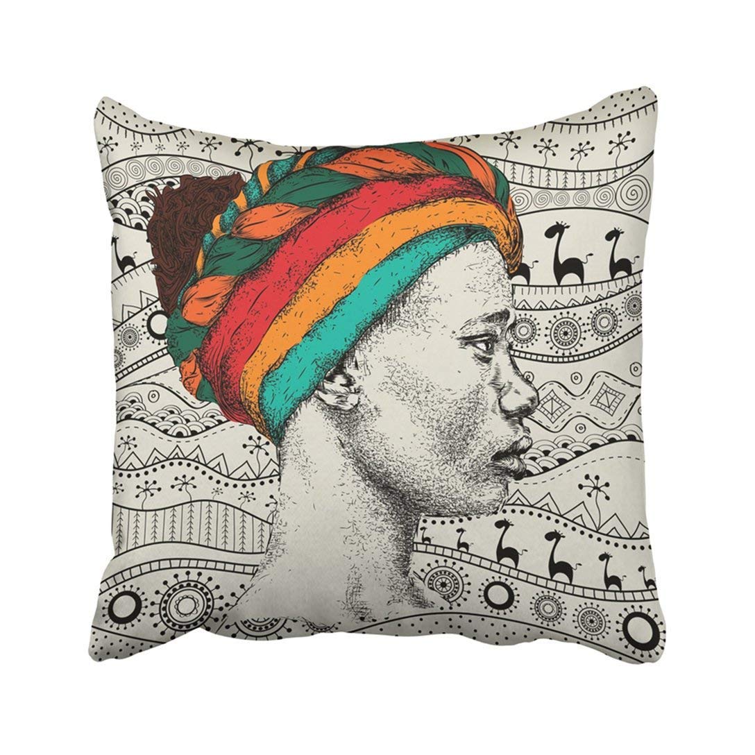1088x1088 Custom Colorful Girl In Turban With African Hand Draw