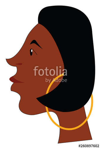 341x500 The Side View Of The Face Of An African Girl Wearing Golden