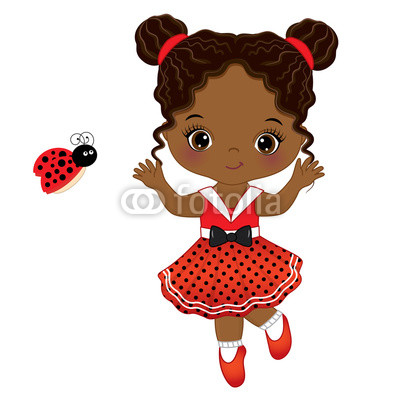 400x400 Vector Cute Little African American Girl With Ladybug Buy Photos