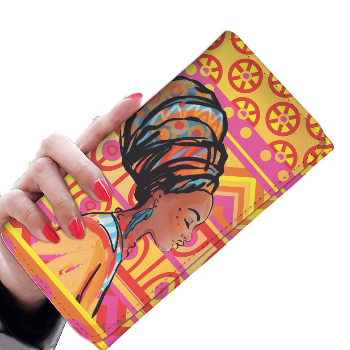 1200x1200 African Girl Aztec Women Wallet Jorjune