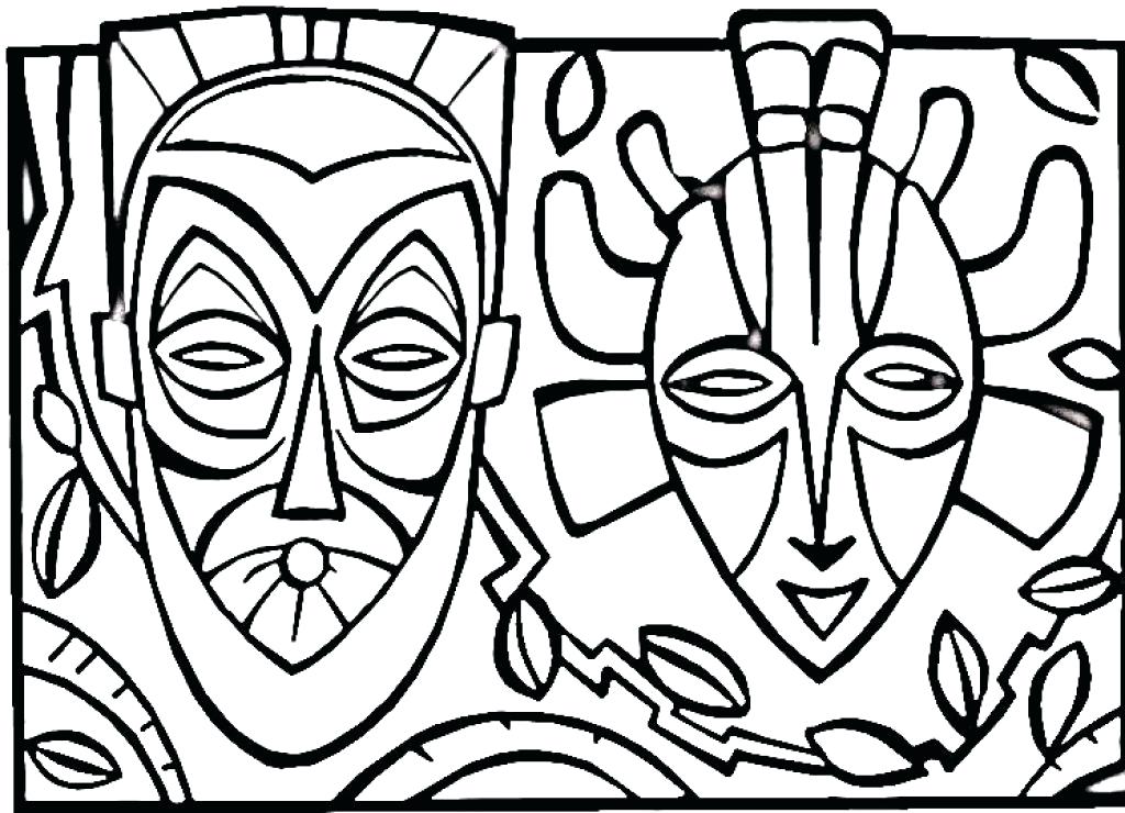 1024x740 African Masks Coloring Pages Masks Cut Google Search Safari Party