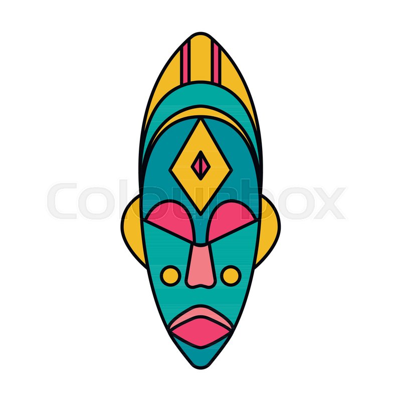 800x800 African Mask Icon Cartoon African Stock Vector Colourbox