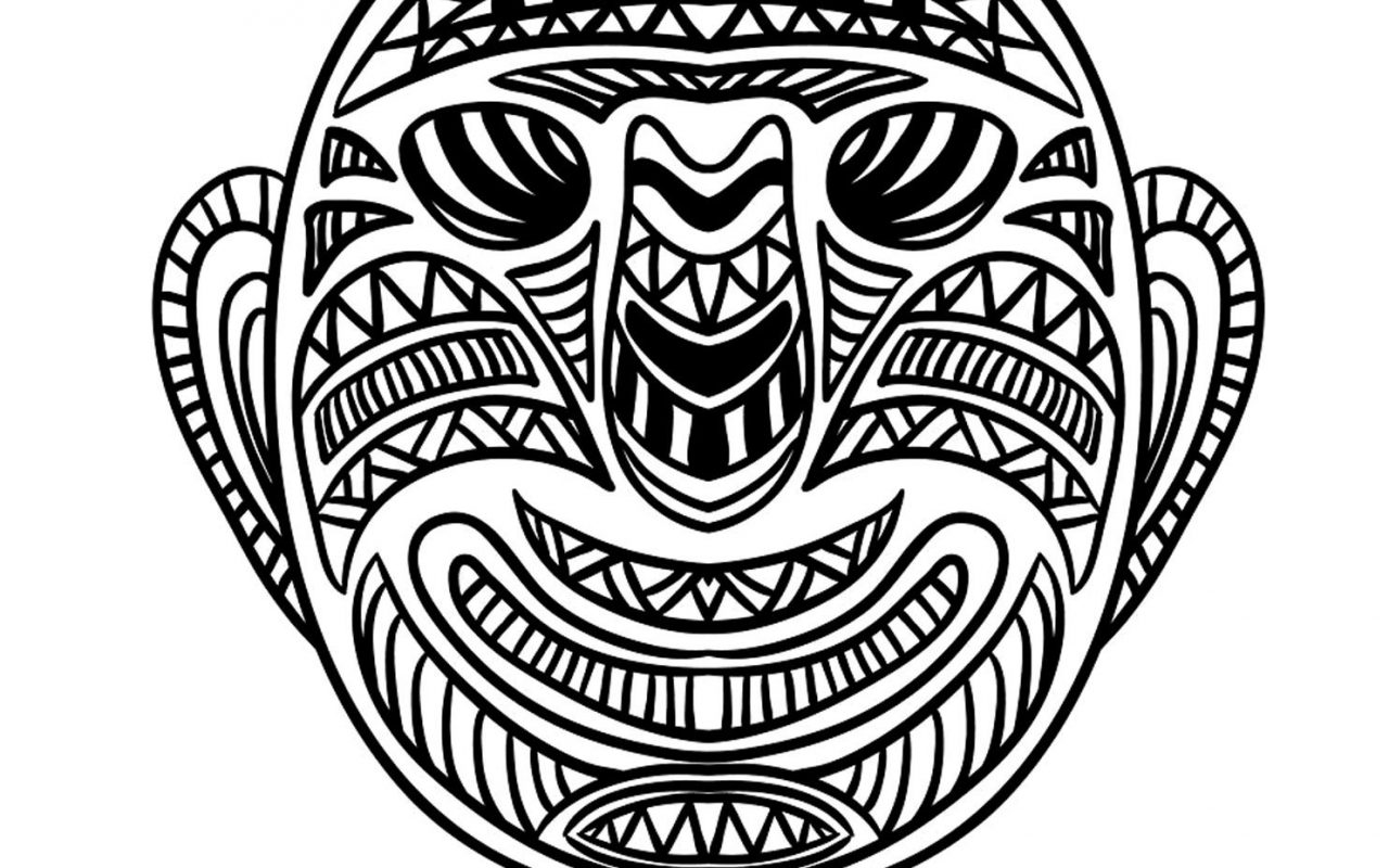1280x800 Frightening African Mask Coloring