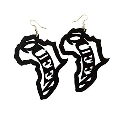 395x385 Urban Glitz Glamour African Queen Wood Earrings Jewelry
