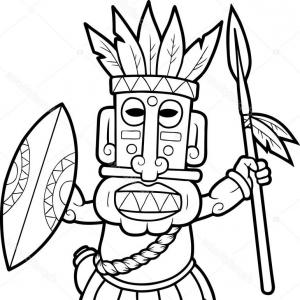 300x300 African Warrior With A Spear Vector Shopatcloth