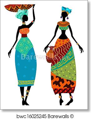 292x382 Beautiful African Woman In Traditional Costume, Art Print