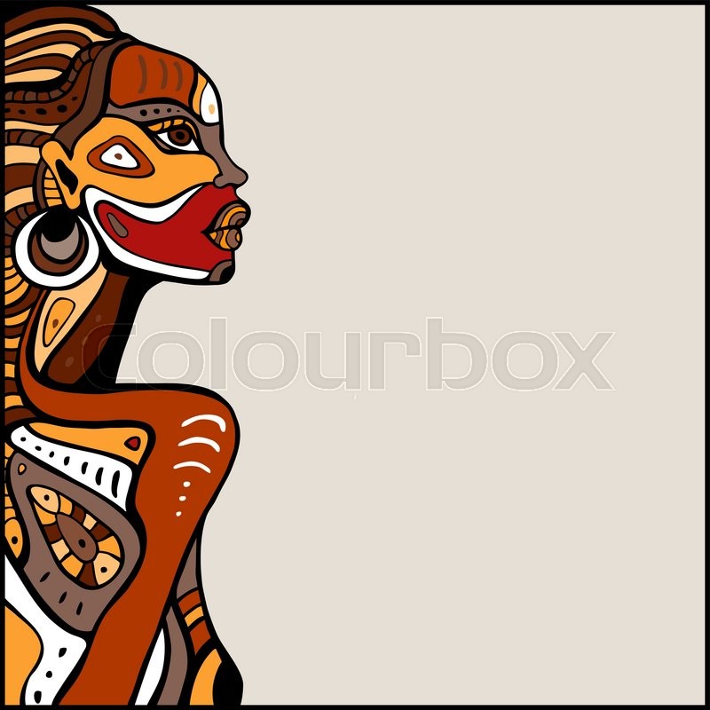 800x800 Profile Of Beautiful African Woman Stock Vector Colourbox