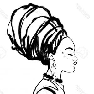 300x300 Stock Illustration Pretty African American Girl Beautiful Black