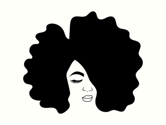 549x413 Big Afro Drawing Black Woman With Natural Hair Art Prints