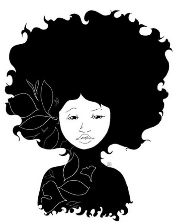 576x720 Afro Drawing Silhouette For Free Download