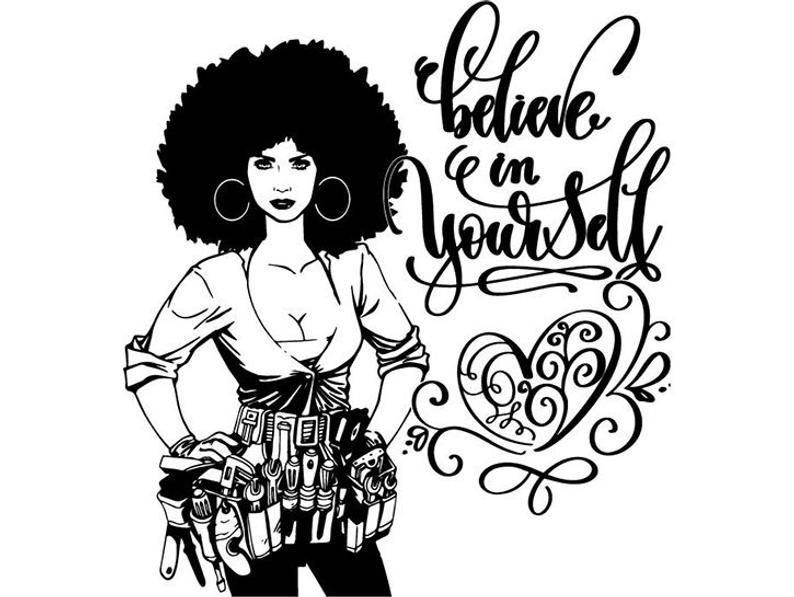 794x597 Handyman Woman Black Afro Hairstyle Nubian Princess Queen Etsy