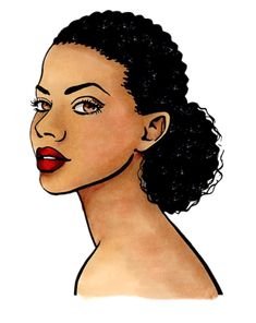 235x296 African American Woman Afro Drawing