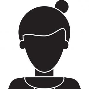 300x300 Stock Illustration Silhouette Half Body Afro Girl Curly Hair