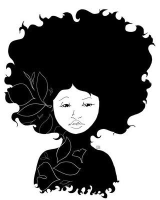 320x400 B W Silhouette Graphic Design Art, Afro Hair Silhouette
