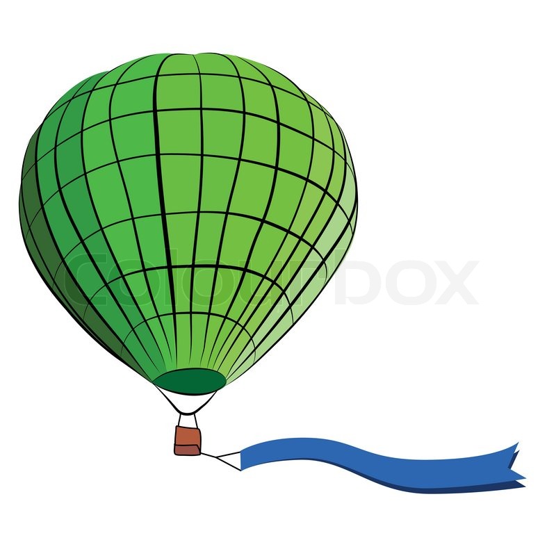 800x800 Drawing Of Hot Air Balloon On White Stock Vector Colourbox