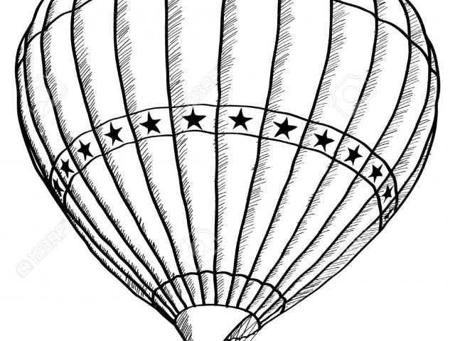 640x480 Hot Air Balloon Clipart Line Drawing