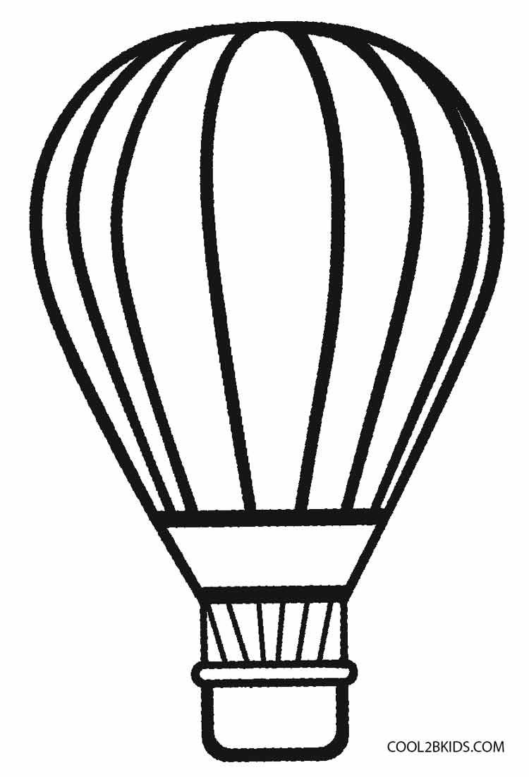 750x1102 How To Draw Hot Air Balloon In Clouds Coloring Pages For Kids Most