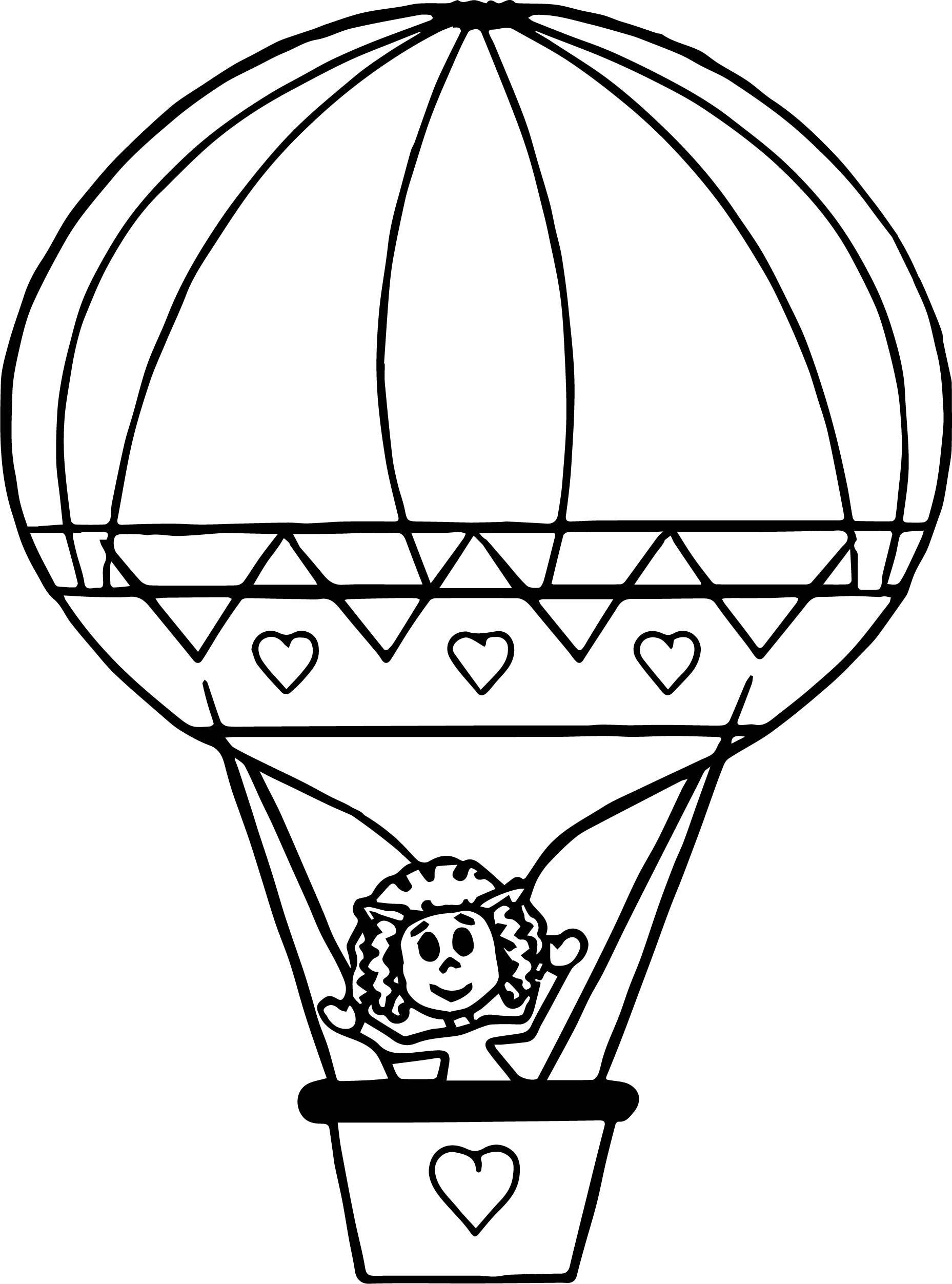 1857x2504 Cute Drawing Air Balloon Coloring