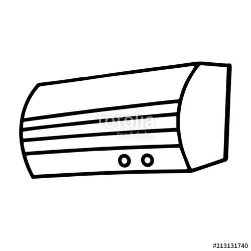 500x500 Air Conditioner Cartoon Illustration Isolated On White Background