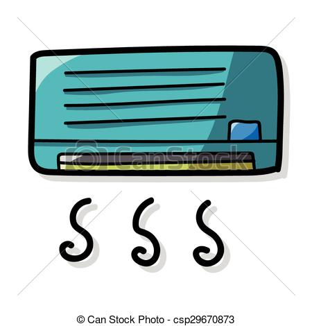 450x470 Air Conditioner Color Doodle Vectors Illustration