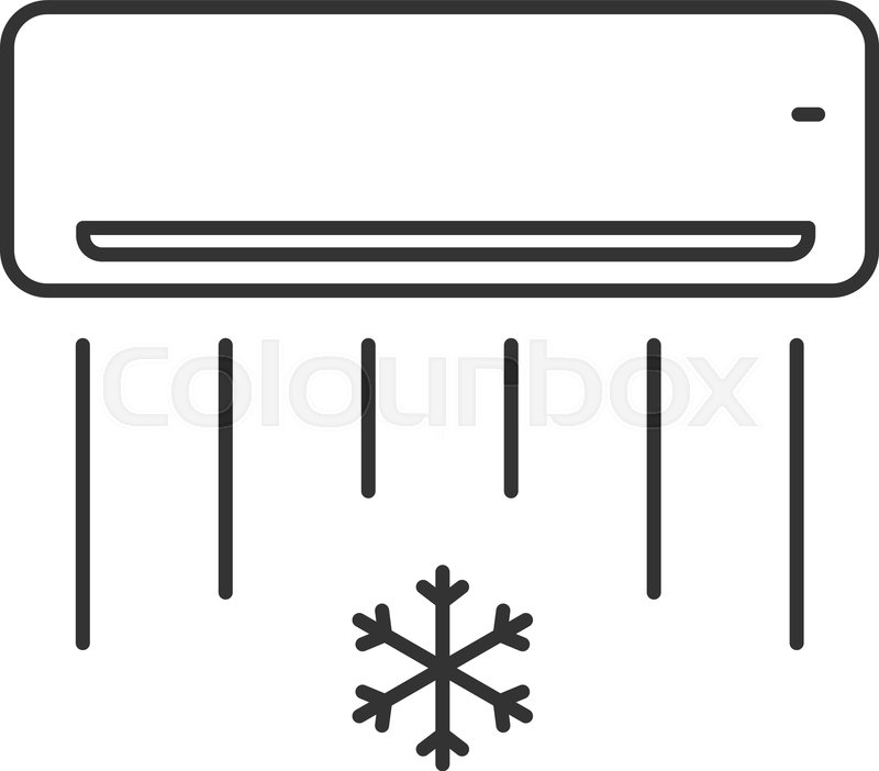800x702 Air Conditioner Linear Icon Thin Line Stock Vector Colourbox