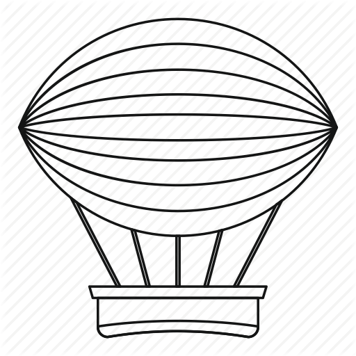 512x512 Airship Drawing Hot Air Balloon Transparent Png Clipart Free
