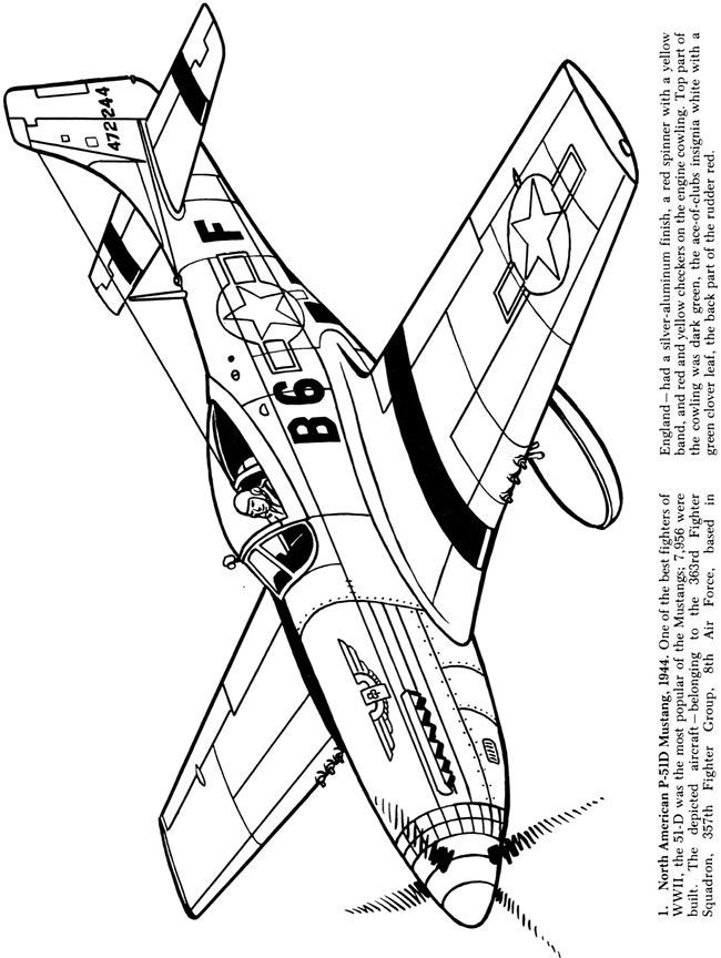 650x864 From Airplanes Of The Second World War Coloring Book