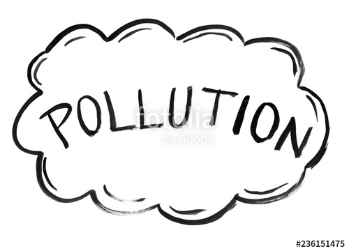 500x360 Black Brush And Ink Artistic Rough Hand Drawing Of Air Cloud