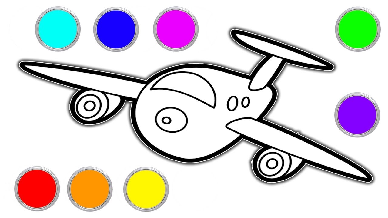 1280x720 Drawing And Coloring For Kids With Aircraft How To Draw Aeroplane