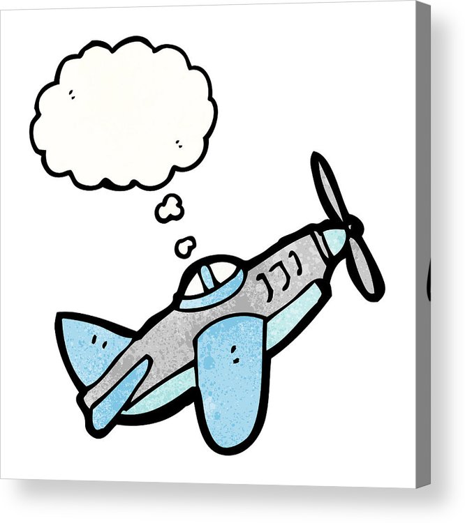 666x750 Cartoon Airplane Acrylic Print