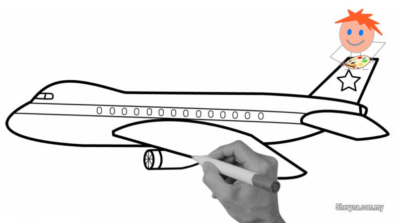 800x450 How To Draw An Airplane Easy Step
