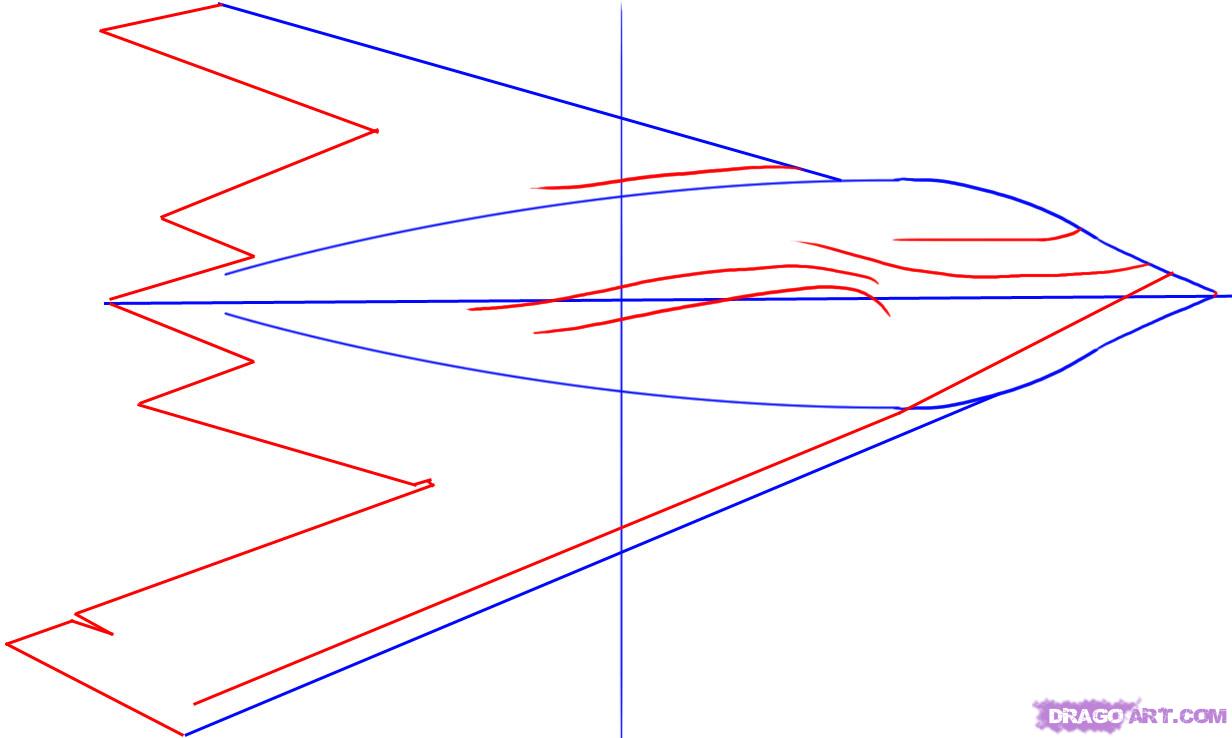 1232x738 Draw A Stealth Bomber, Step