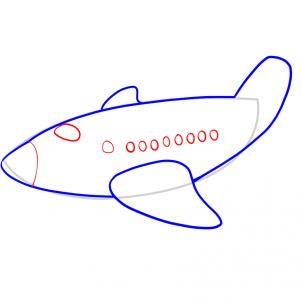 302x302 How To Draw A Plane For Kids, Step