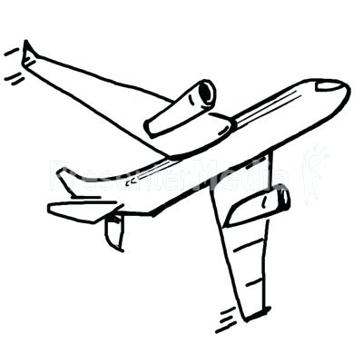 400x400 Plane Drawing Clipart