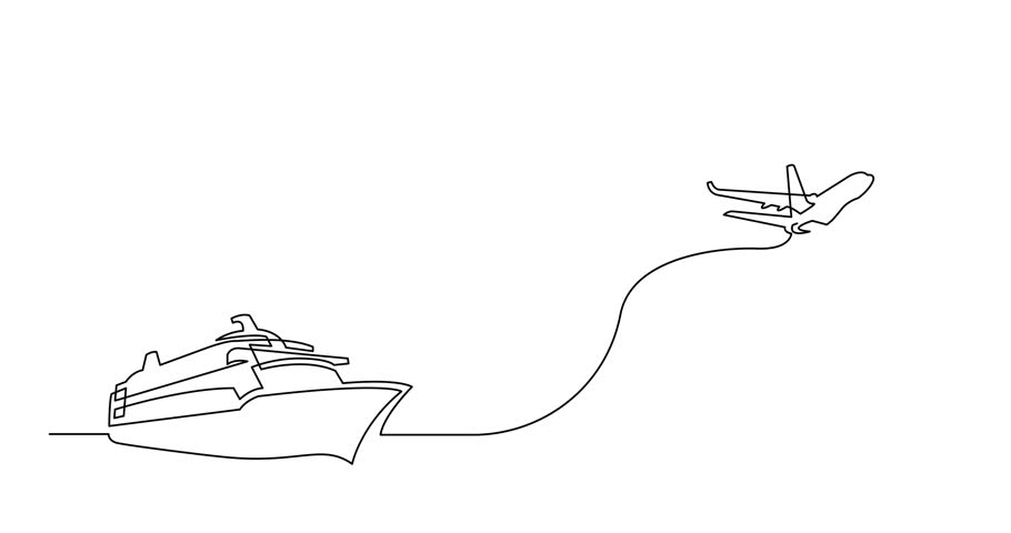 910x480 Continuous Line Plane Stock Video Footage