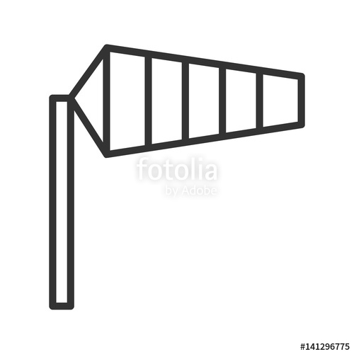 500x500 airport windsock linear icon filming item thin line illustration